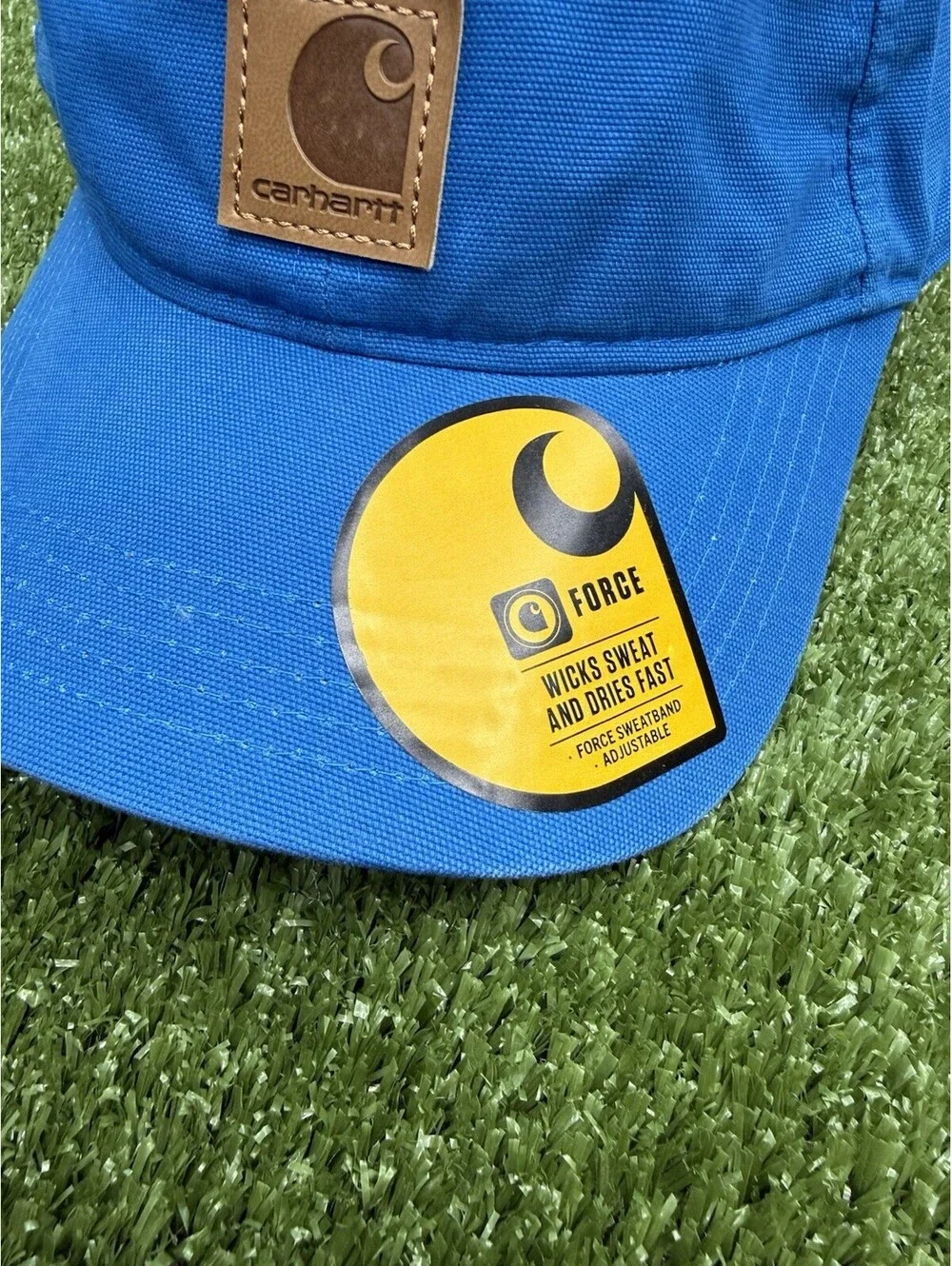 Carhartt Force Odessa Canvas Cap AH0289 Marine Blue Leather Patch Hat NWT